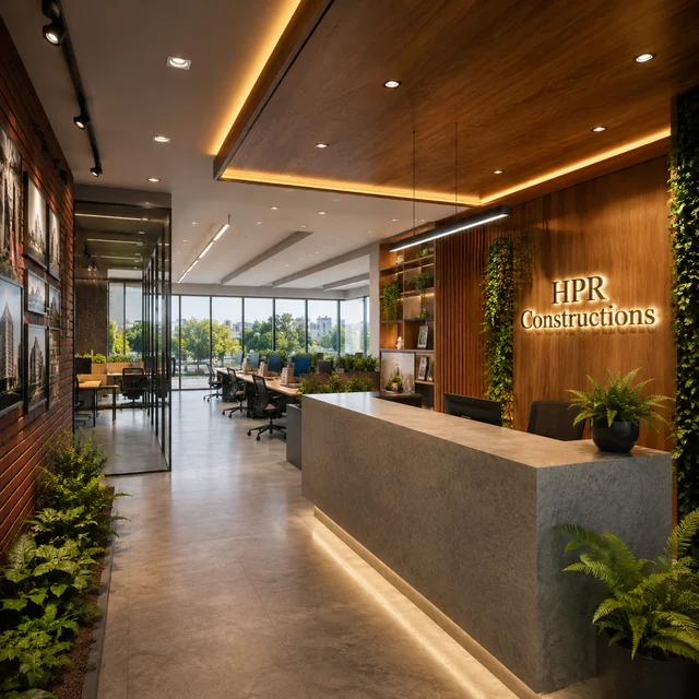 HPR Avani villa reception lobby with double-height entrance foyer